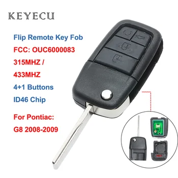 

Keyecu Flip Remote Key Fob 315MHz ID46 Chip 4+1 Button Car Key for Pontiac G8 2008-2009, FCC ID: OUC6000083