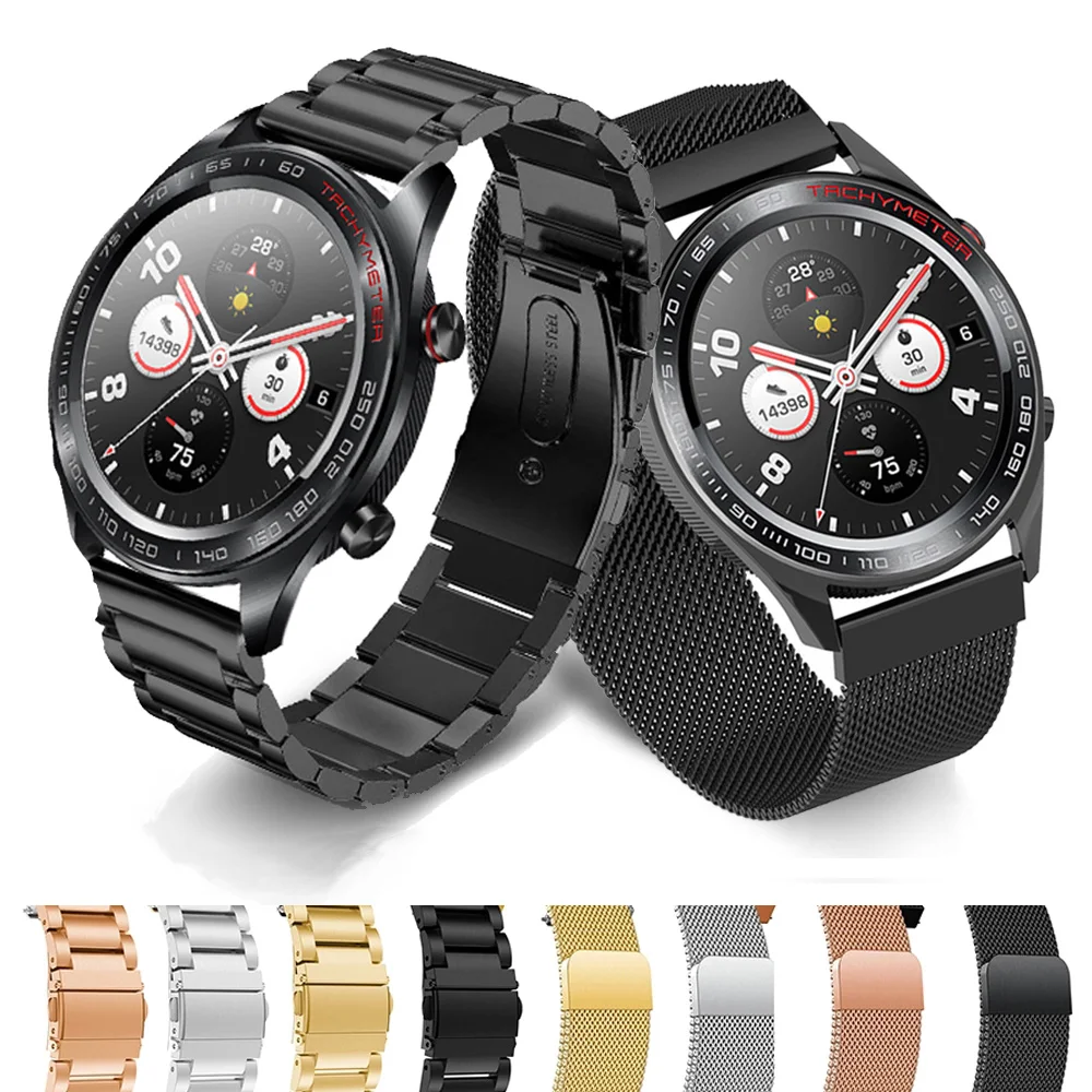 Миланская Петля из нержавеющей стали ремешок для часов Quick Release для huawei Watch GT GT2 honor watch волшебный браслет ремешок металлический браслет