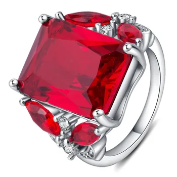 

CHAMSS Ruby Horse Eye Shaped Engagement Ring Fashion Personality Women's Valentine Gift