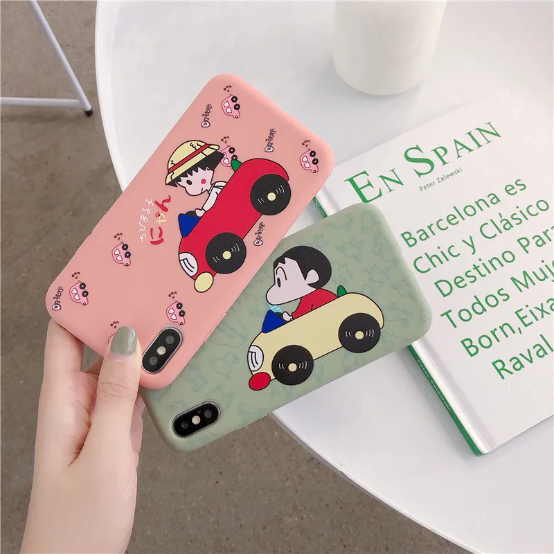 HYSOWENDLY Cartoon Crayon Shinchan Redmi 6 Note 7 For Xiaomi 8 Lite 9 SE Couple Soft Silicone TPU Cover for Mix 2 2s Case |