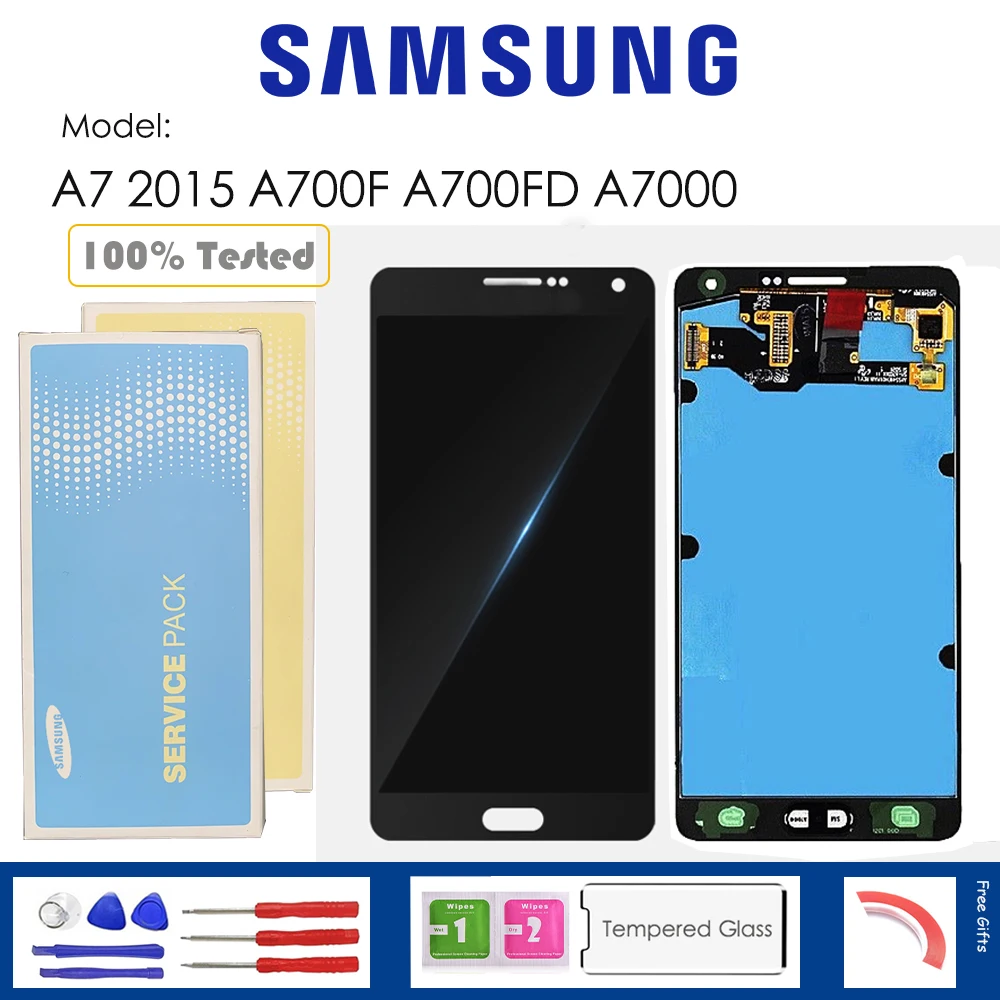 

For Samsung Galaxy A7 2015 A700F A700FD A7000 LCD Display With Touch Sensor Glass Digitizer Assembly with kit