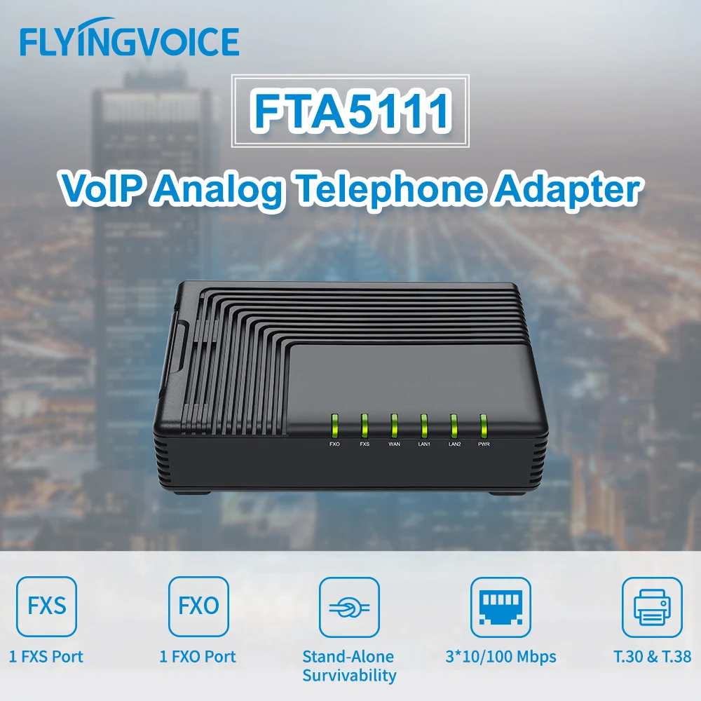 Flying Voice Voip Adapter Fta5111 With 1 Fxs&fxo Port 1sip Line Voip