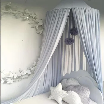 

Ins Hot Baby Chiffon Light Breathable Bed Veil Children's Pure Color Dream Hanging Mosquito Net Tent Baby Princess Bed Curtain