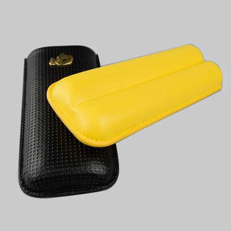 Чехол для сигар хорошего качества COHIBA из тисненой кожи, чехол для сигар с 2 трубками, Дорожный Чехол для сигар-подарок для сигар