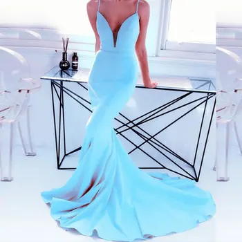 

Autumn new arrival Prom party evening dresses vestido de noiva sereia gown dress robe de soiree vestido novia playa spaghetti