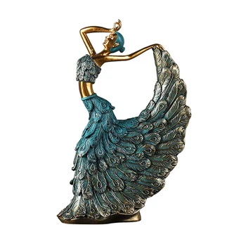 

Vintage Classical Peacock Dancer Girl Resin Ornaments For Home Decoration Accessories Wedding Decor Figurines Birthday Gifts