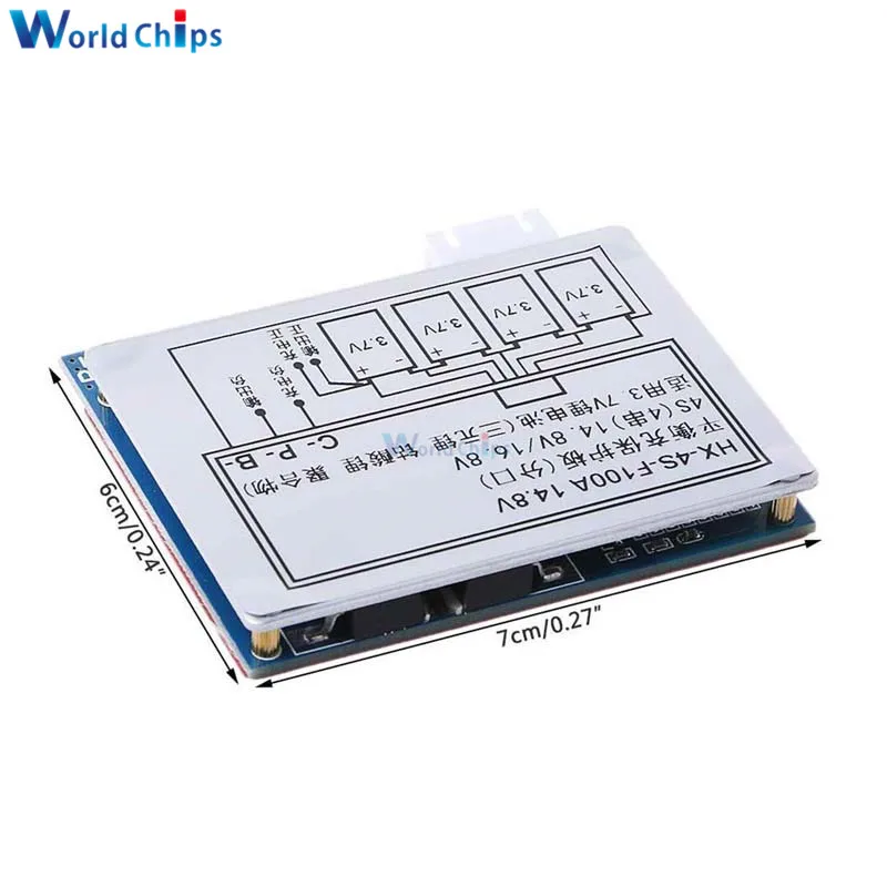 4S 100A 12,8 V/14,8 V литий-ионный аккумулятор 18650 BMS PCM Защитная плата с защитой от перезаряда и переразряда