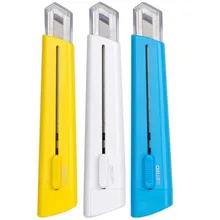 Deli 2040 couteau utilitaire plastique rétractable, lame de coupe manuelle du papier pour carton et boîtes bureau maison