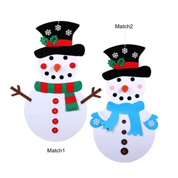 

2019 Christmas Decoration DIY Felt Snowman Set Xmas New Year Decorations for Kids Party Game Christmas Gift 50x100cm