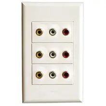 Настенная пластина с 3 портами 3RCA Белая настенная Лицевая панель для кабельной системы услуги интегрированная проводка Работает