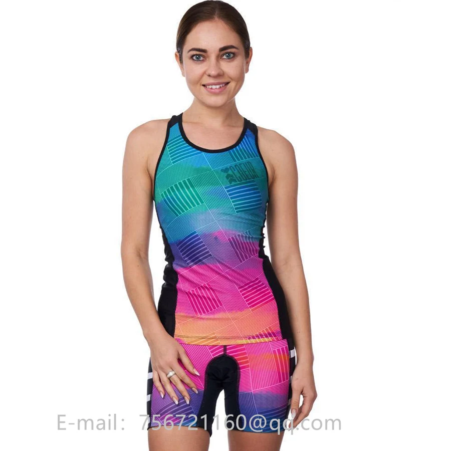 

Love coeur team cycling clothing summer riding triathlon women suit road bike tight women's sleeveless riding running swimming