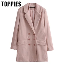 Розовое шерстяное пальто зимнее длинное пальто женское двубортное пиджак женская офисная верхняя одежда manteau femme