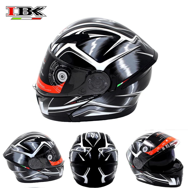 IBK стиль полное лицо мотоциклетные шлемы Электрический велосипед Скутер Casco унисекс анти-УФ Открытый лицо двойные линзы четыре сезона