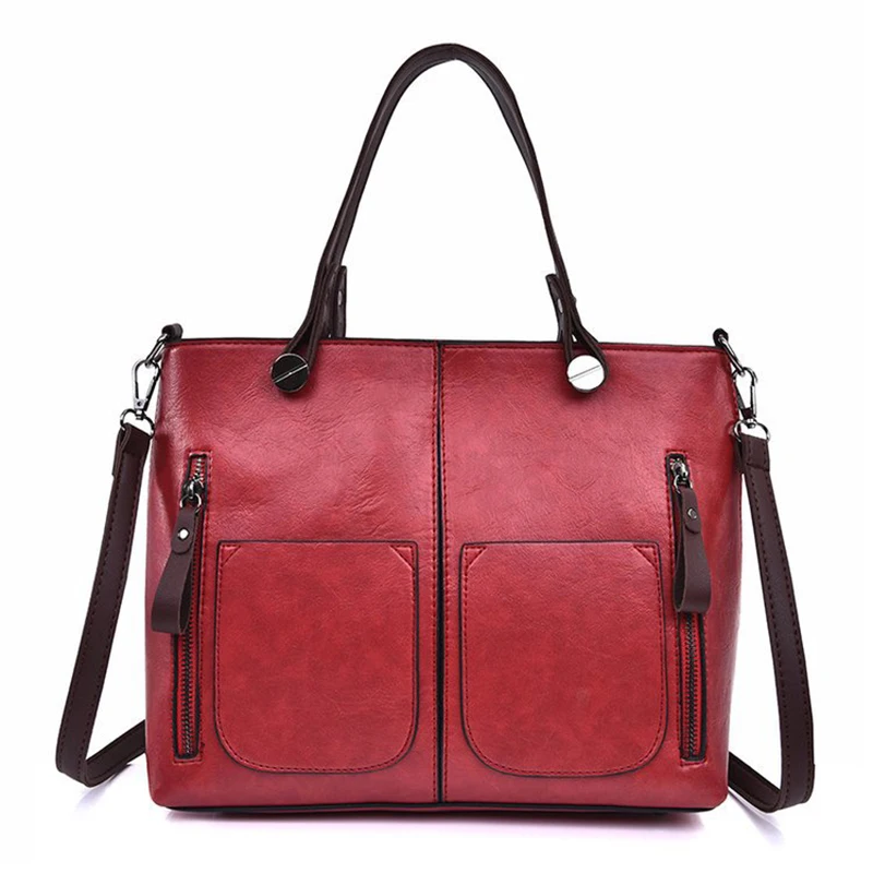 WENYUJH роскошные сумки, женские сумки, дизайнерская винтажная Сумка-тоут, женская сумка из искусственной кожи, Большая вместительная сумка-мессенджер, сумки через плечо, Bolso Mujer - Цвет: red