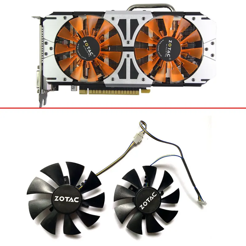 Nuovo 2Pcs 85Mm 4Pin Ga91S2H Diy Gtx 750Ti Gpu Fan Per Zotac Gtx 750Ti-2Gd5 Thunderbolt Edition Ha Gtx 970-4Gd5 Destroyer Gtx 770