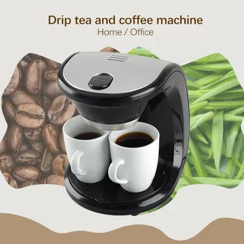 

Mini Coffee Maker Machine For Home Office Coffee Machine 110V US Plug Household Small Automatic Steam Drip Type Mini Double Cup
