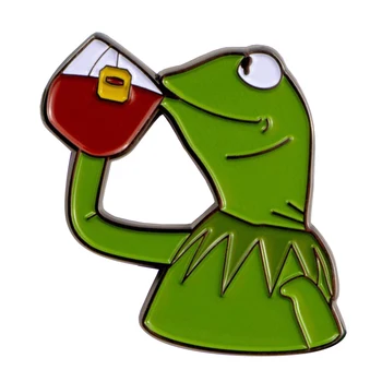 

But That's None Of My Business Kermit Meme Enamel Pin
