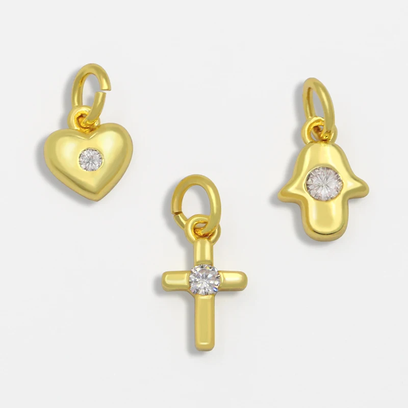 

OCESRIO DIY позолоченный маленький замок кулон украшение для мутиколора кулон большой CZ Nacklace ювелирные изделия принадлежности pdta008