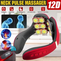 12 głowic masażer szyi elektryczny masaż odcinka szyjnego Pulse magnetoterapia gorący kompres ochraniacz szyi 15 biegów z pilotem 1