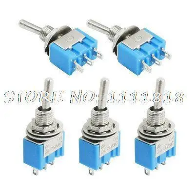 

5Pcs AC250V 6A Panel Mount On-On SPDT 2 Posistion Latching Action Toggle Switch