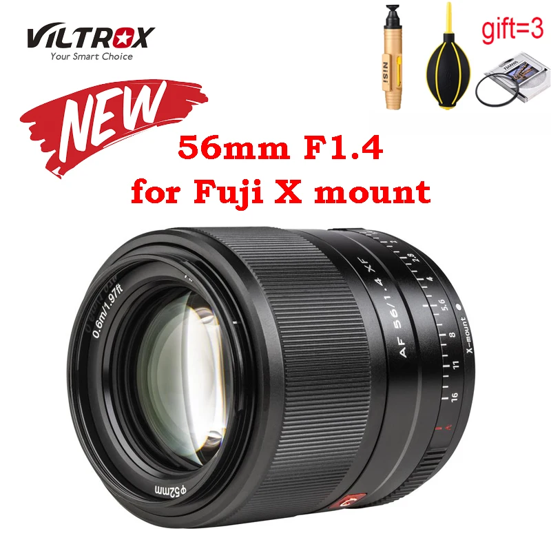 Viltrox 56mm F1.4 silver black Lens XF APS-C Large Aperture Autofocus Portrait for Fujifilm X X-T30/X-T3/X-PRO3/X-T200 X-T2 XT4