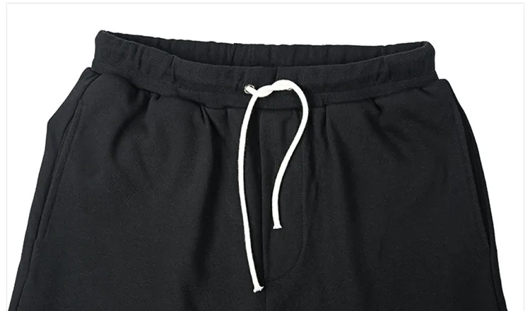 Solid Summer Men Fake Two Pieces Loose Style Casual Shorts Mens Hip Hop High Quality Cotton Street Drawstring Knee Length Shorts