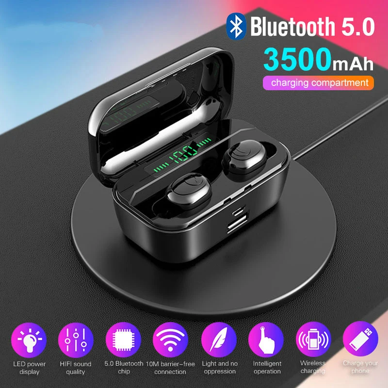 TWS G6S беспроводные наушники 8D стерео Bluetooth 5,0 светодиодный дисплей гарнитура Водонепроницаемый earburd 3500 мАч зарядный чехол как зарядное устройство