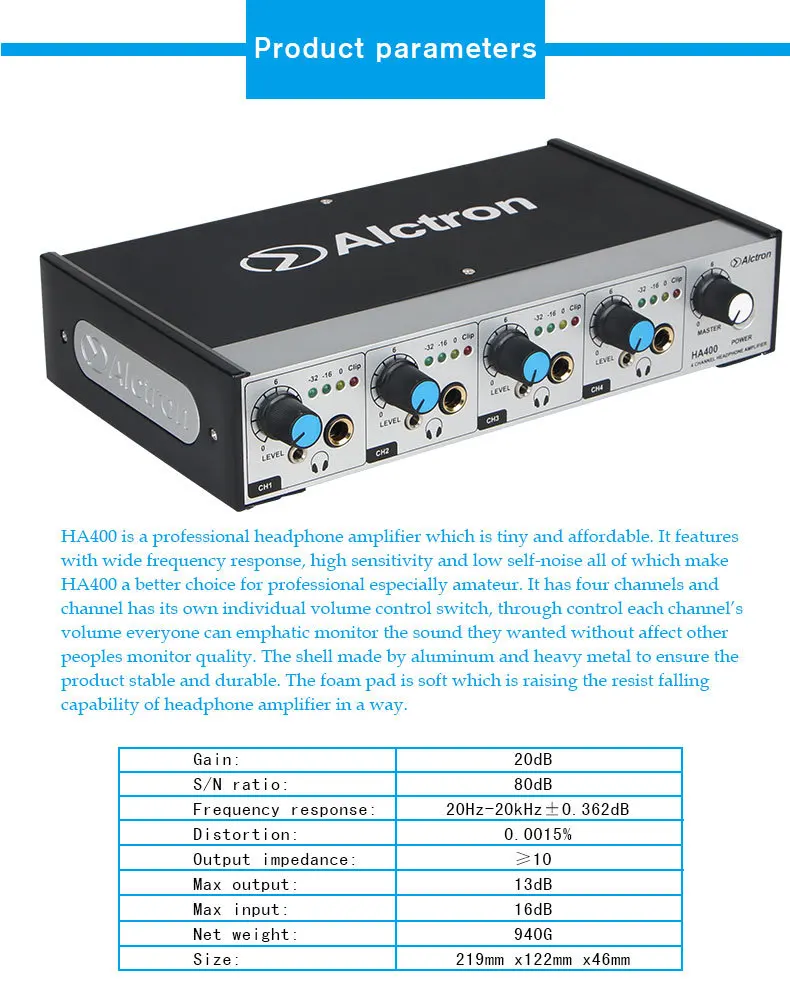 Professional HA400 Alctron Compact Headphone