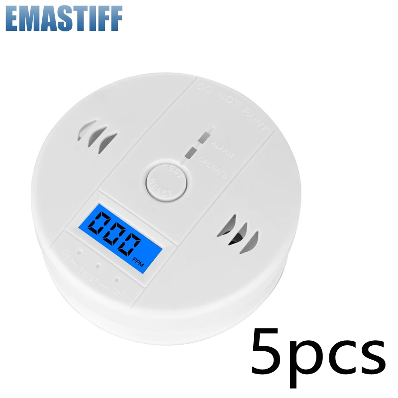 Sensor fotoeléctrico de seguridad para el hogar, 85dB, aviso de alta sensibilidad LCD, Sensor de Gas de CO independiente, Detector de alarma de intoxicación por monóxido de carbono