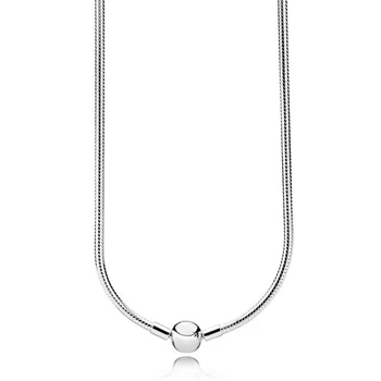 

NEW 2018 NEW 100% 925 Sterling Silver Charm Necklace Elegant Temperament Fit DIY Bead Chain Suitable Girl Gift Jewelry