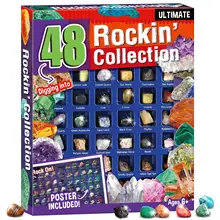 

48 kinds Natural Gravel crystal & Rough Stone Quartz Rock Mineral Specimen Healing Reiki Collection Gemstone Teaching Home Decor