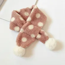 Осенне-зимний принт "Горошек", детский шарф, Модный корейский стиль, однотонный шарф с кольцом для мальчиков и девочек 51