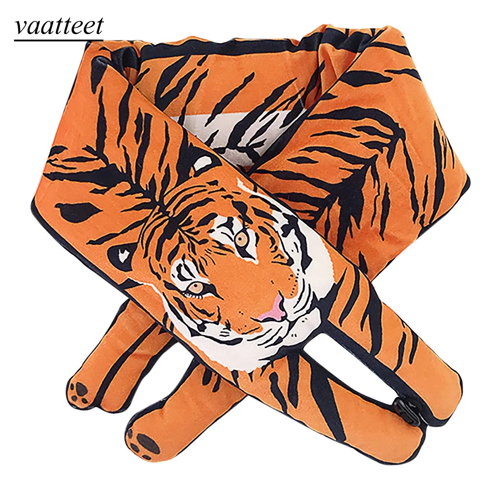 

Winter Female Thicken Warm Funny Cartoon Animal Pattern Print Collar Scarf