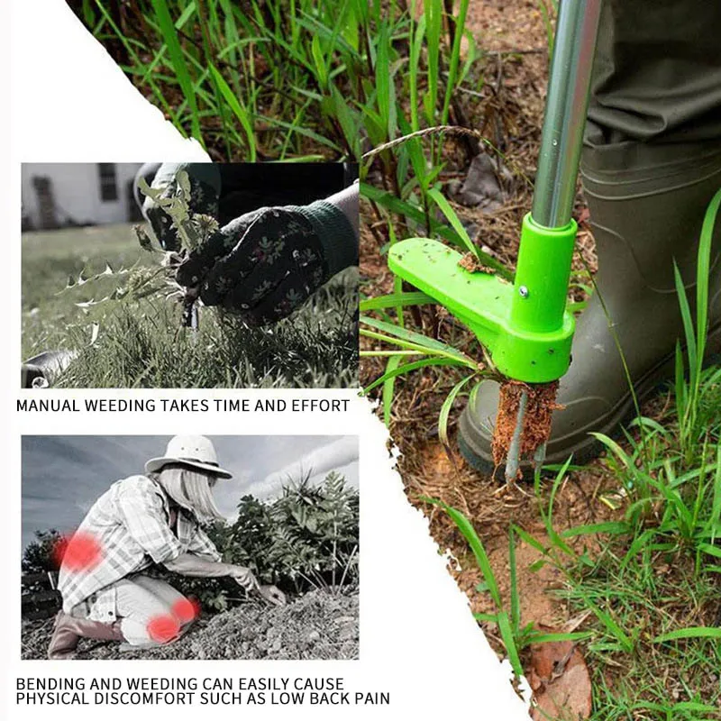 Portable Weeder Hand Weeder Weed Puller Tool Weed Puller Portable Long Handle Weed Remover Portable Garden Lawn Weeder Outdoor Yard Grass Root Puller Tool Garden