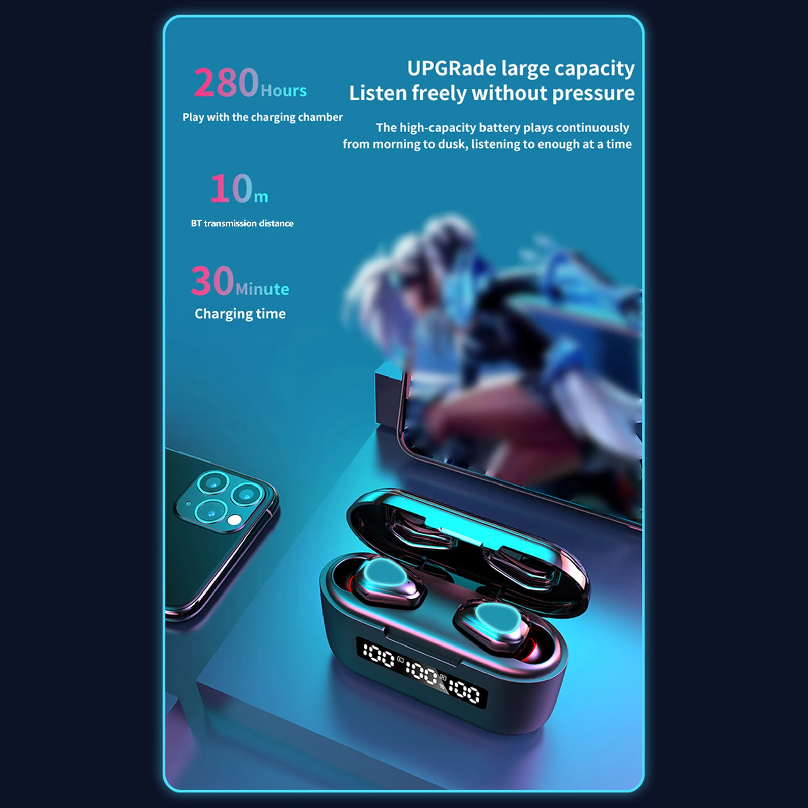 G40 TWS Bluetooth Earphone Wireless Headphone Stereo Headset gaming sport Earbuds microphone for huawei xiaomi iphone 