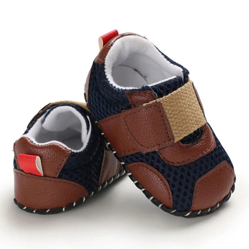 Осенняя повседневная обувь для малышей; нескользящая Повседневная прогулочная обувь; Дизайнерские кроссовки в стиле пэчворк с мягкой подошвой для первых ходунков