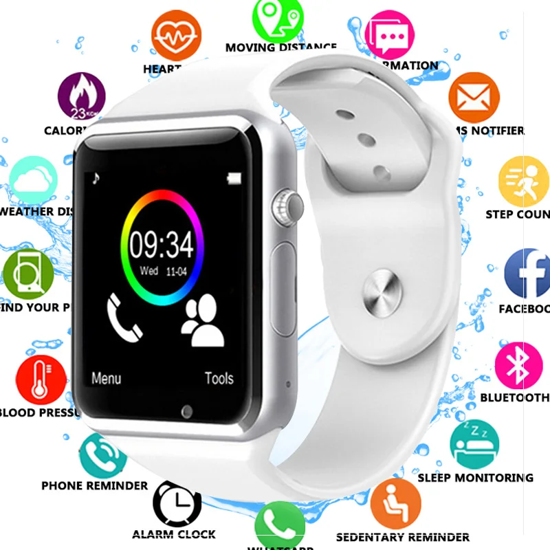 A1 наручные часы Bluetooth Смарт спортивные Шагомер с сим камерой Smartwatch для телефона