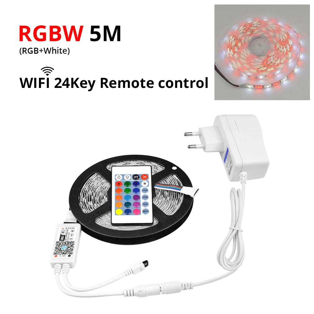 Умный дом WiFi светодиодный свет 5 м RGB RGBW rgbww приложение управление умная лампа лента умный жизнь освещение для Android/IOS системы - Цвет: RGBW WiFi Set