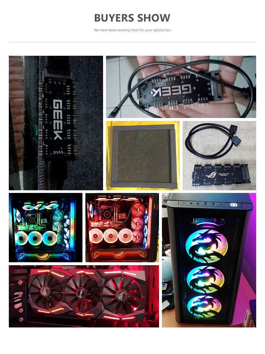 FormulaMod Fm-TBJXQ, Sata Type 5v 3pin RGB Synchronization Hub, For 5v Lighting Sync To Motherboard, Powered By Sata