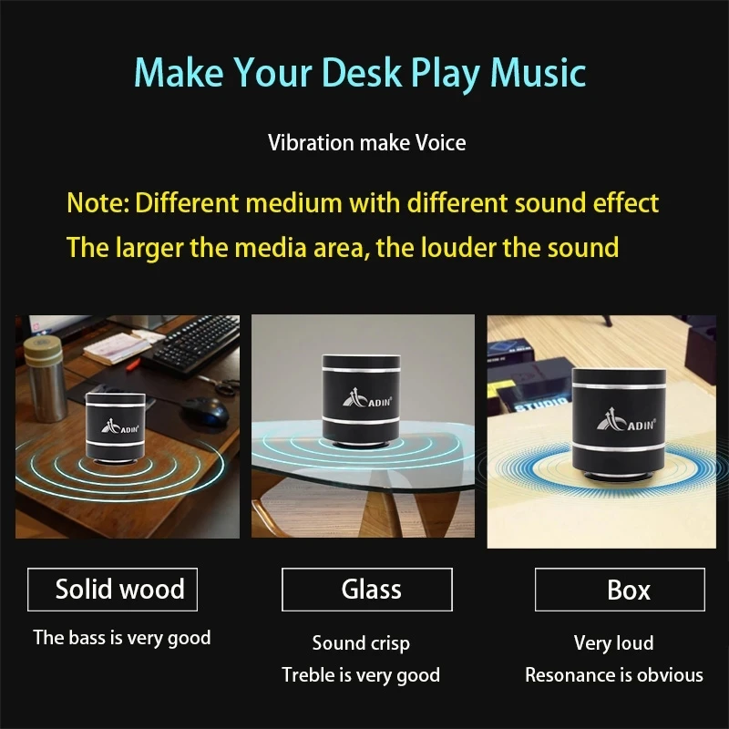 Bluetooth Speaker Bass Vibration Speaker Adin 26w Remote Bluetooth Vibro Speaker Neighbor Speakers With Fm Radio Mini Portable Vibration Wireless Subwoofer Bass Speaker