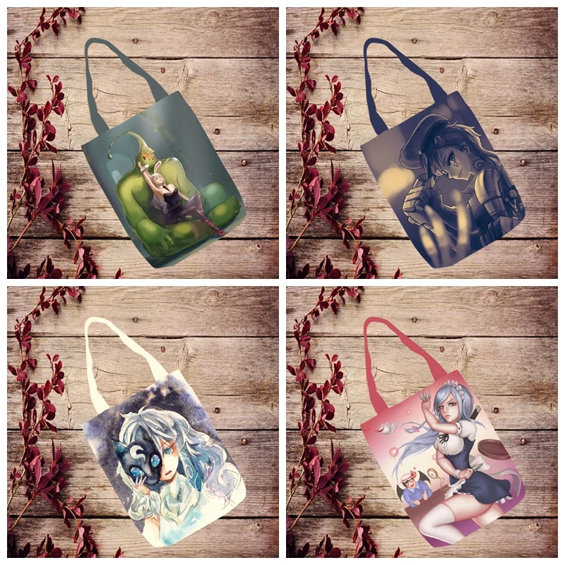 

IVYYE LOL Hot Game Fashion Anime Handbag Foldable Canvas Shopping Bag Casual Shoulder Bags Customized Tote unisex New