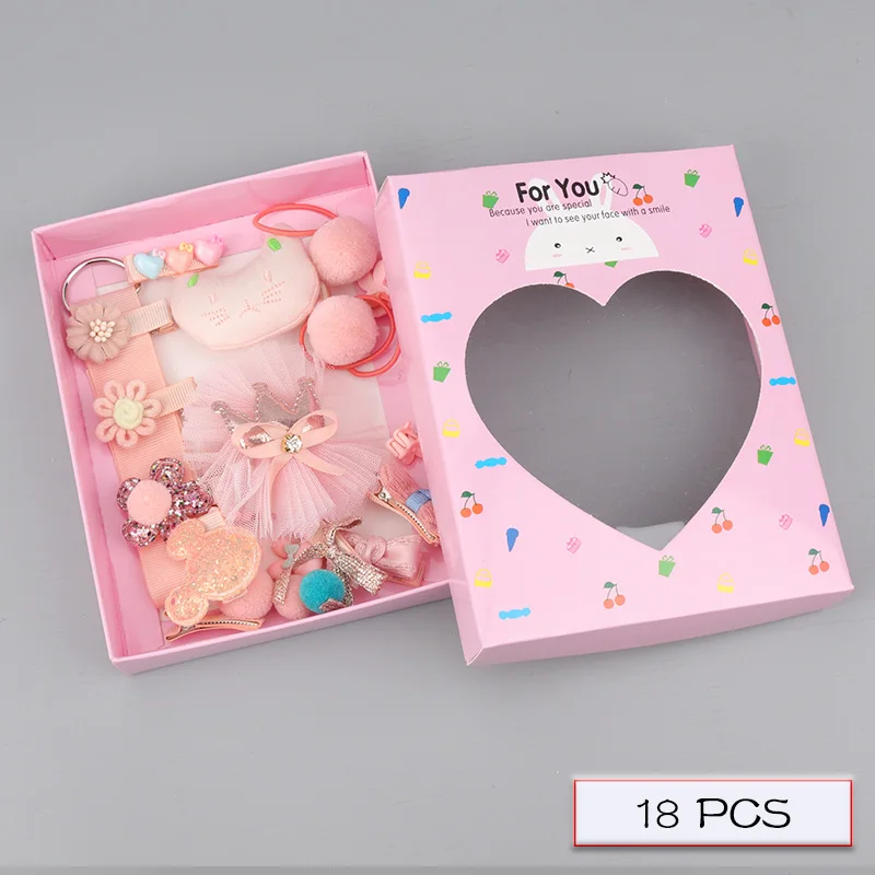H063-13-B 10/18/24 предмет; нижнее белье из хлопка для детей; резинка для волос, комплект для девочек, модная, популярная, Женские аксессуары для волос комплект резинкой в виде цветом и животных из мультфильмов, повязка на голову в подарок - Цвет: H063-13-B
