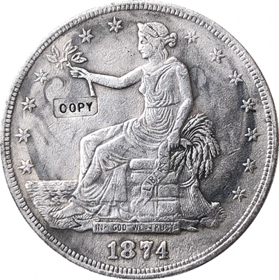 Копия монеты в долларах 1874 CC|Безвалютные монеты| |