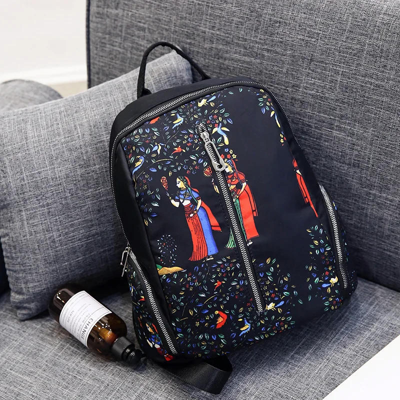 

New Style WOMEN'S Fashion Handbag Backpack niu pi Nylon Schoolbag Middle School Students Backpack Trend College Style Travel Sch