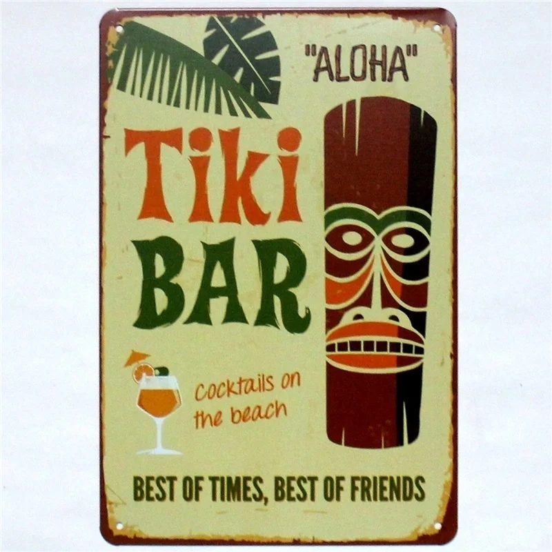 2017 Новинка! TIKI BAR металлический жестяной знак Бар Паб домашнее украшение для стен