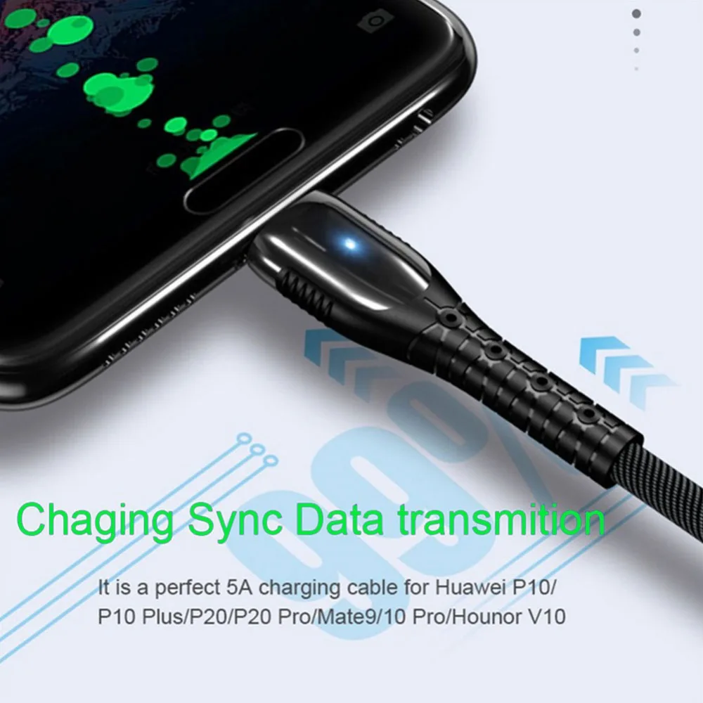 3а Плетеный Micro USB кабель для мобильного телефона из цинкового сплава светодиодный светильник QC3.0 быстрое зарядное устройство для Android huawei Xiaomi кабели синхронизации зарядки