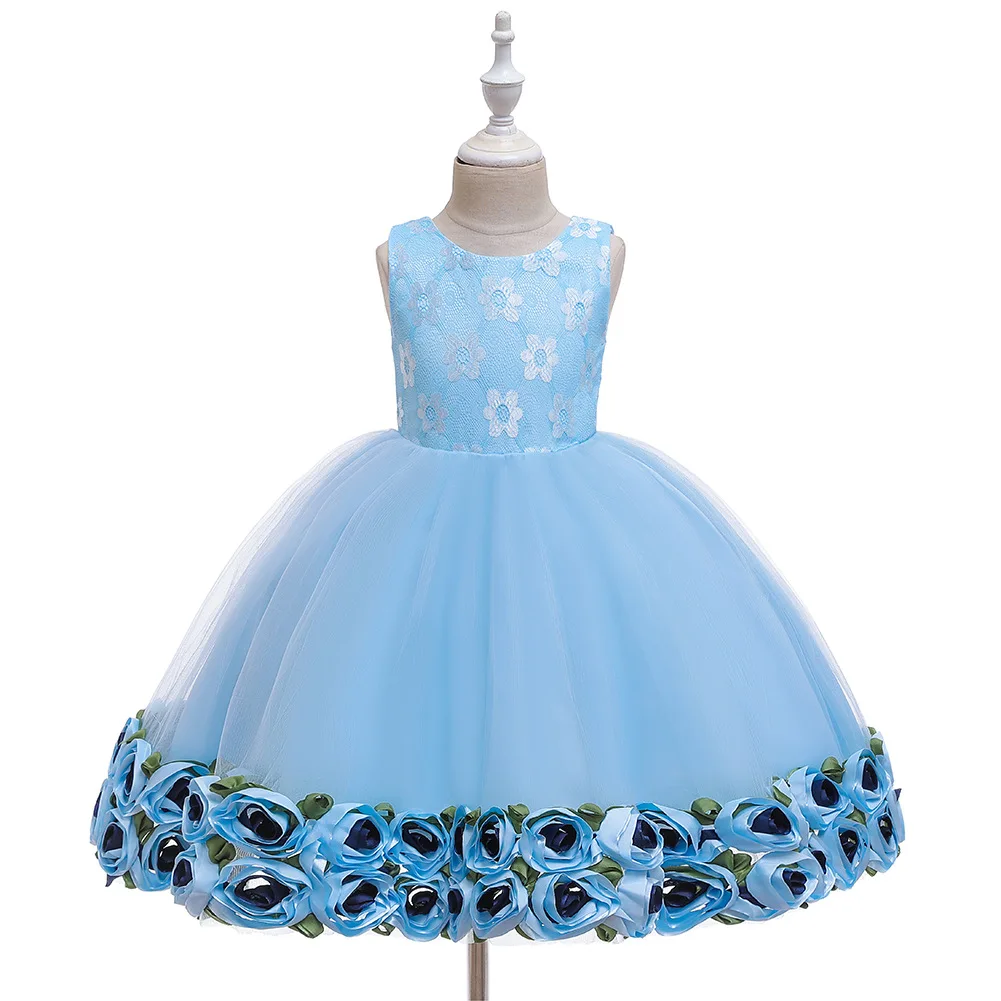 blue child bridesmaid dresses