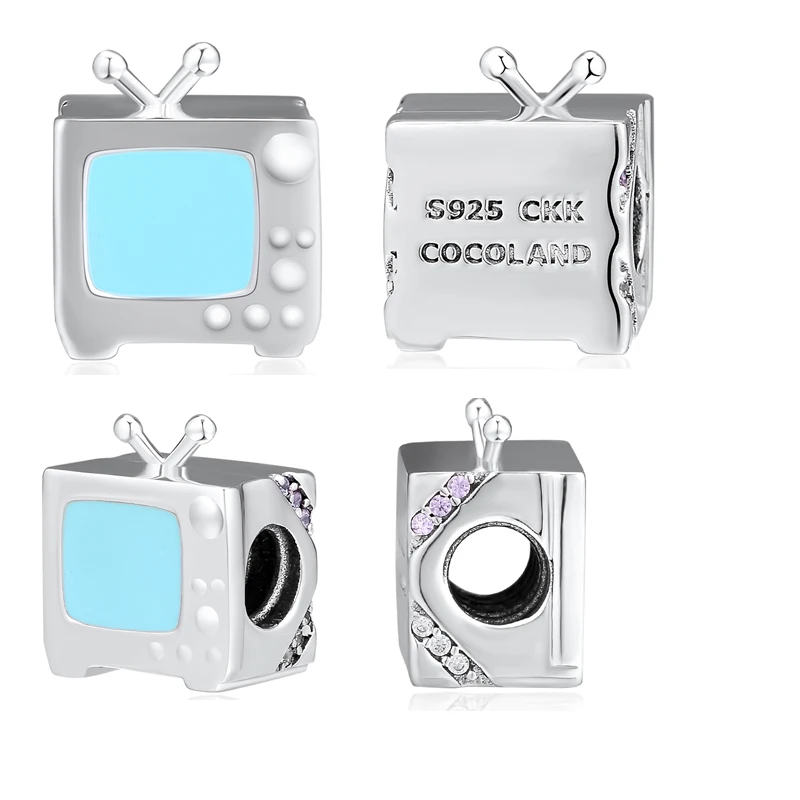 

Beads 100% 925 Sterling Silver Loving Television Charm for Jewelry Making Fit Charms Bracelets free shipping YCK130