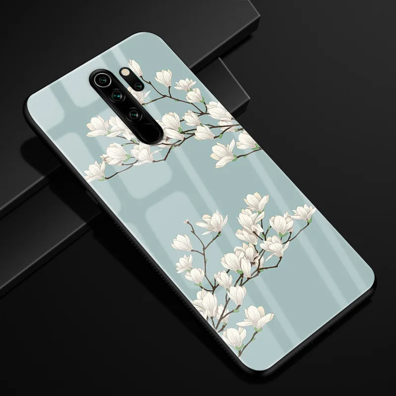 28 Для Xiaomi Redmi Note 8 Pro Чехол PC Пластиковый стеклянный чехол для телефона черный ТПУ бампер чехол для Xiaomi Redmi Note8 Note 8 Pro 8Pro чехол - Цвет: 28