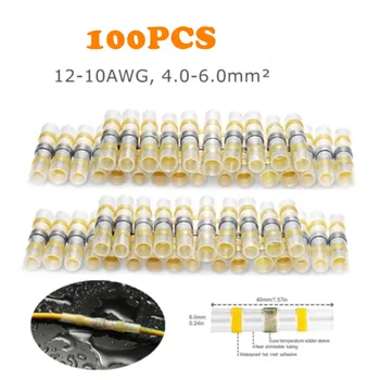 

100PCS Heat Shrink Soldering Sleeve Terminals Insulated Waterproof Butt Connectors Kit Electrical Wire Soldered Terminals